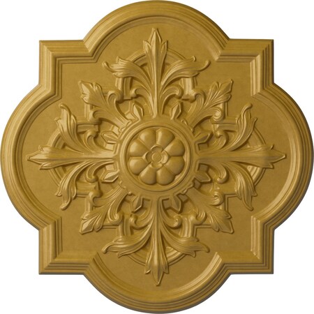 Ekena Millwork Bonetti Ceiling Medallion (Fits Canopies up to 7 3/8"), Hnd-Painted Iridescent Gold, 31 1/4"OD x 2"P CM34BOIGS